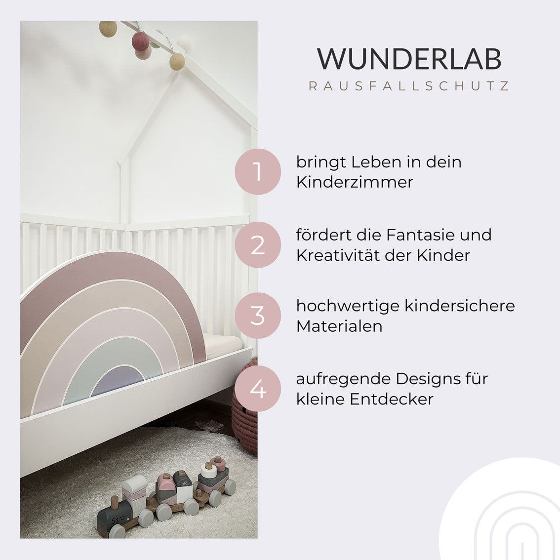 Rausfallschutz Holz - Regenbogen Remy