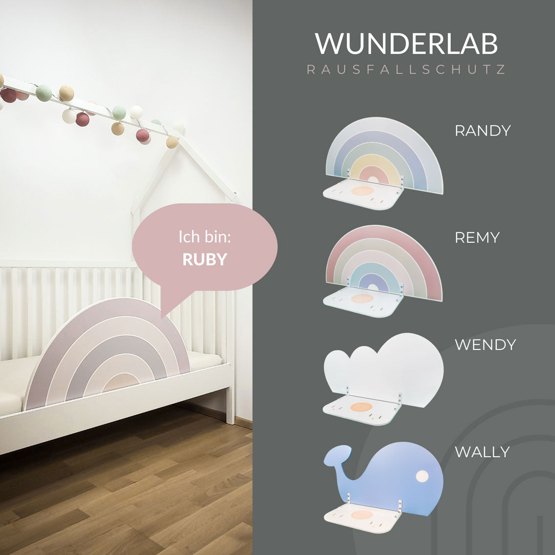 Rausfallschutz Holz - Regenbogen Ruby