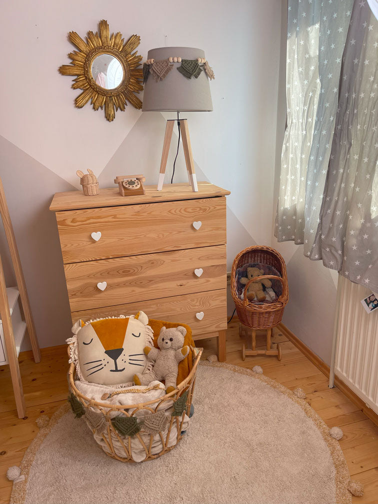 Wimpelkette Olive mit Holzperlen